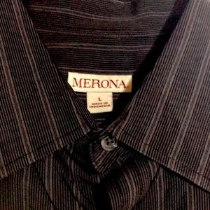 Men’s black grey dress shirt large